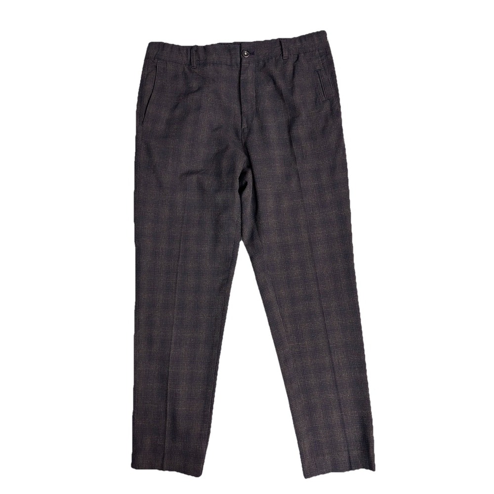 ZARA‎ MAN Dark Plaid Tapered Trousers 32x26 Dark Academia Slim Fit Heritage
